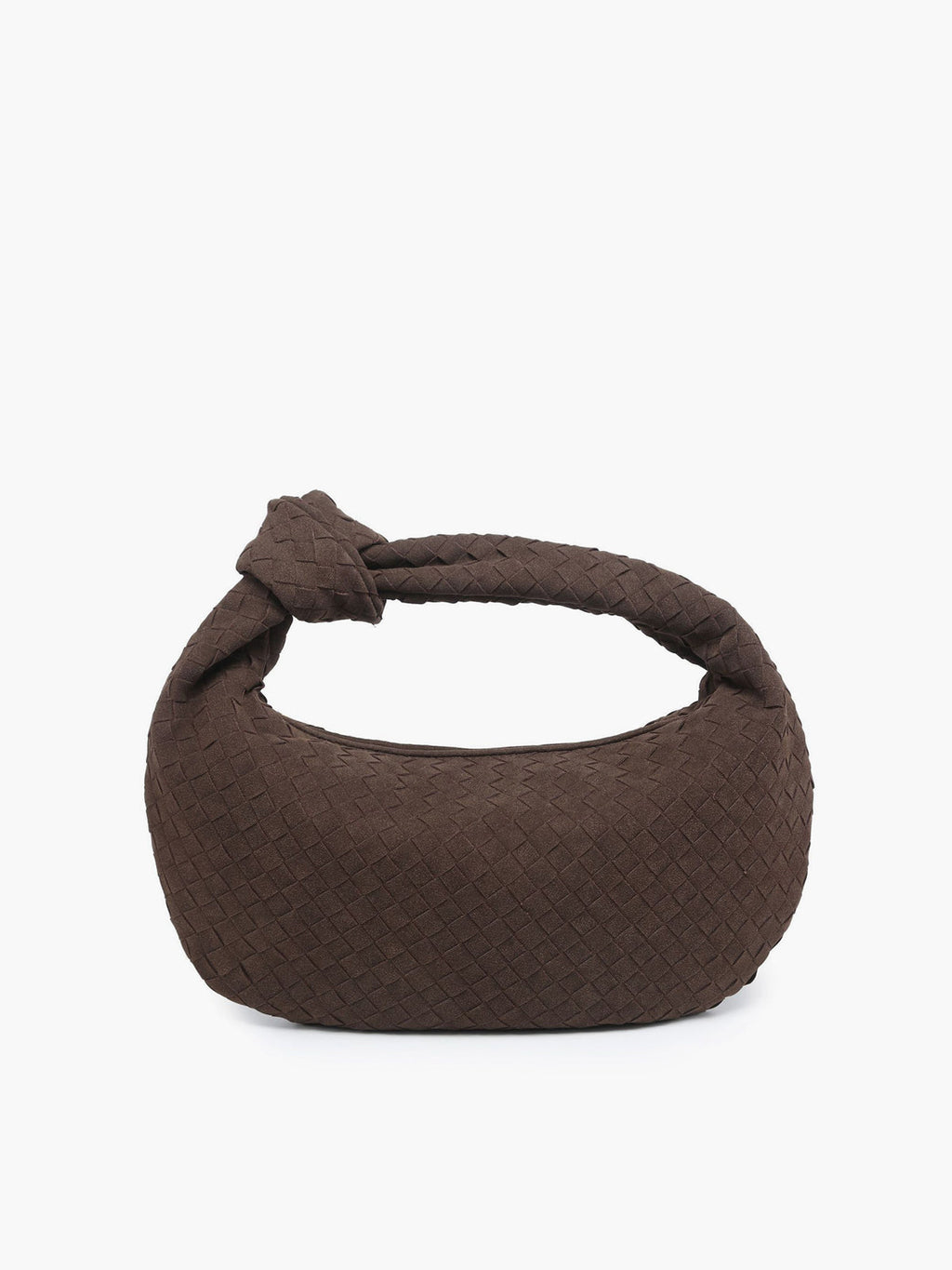Woven Hobo Bag | Textured Suede Crescent Design