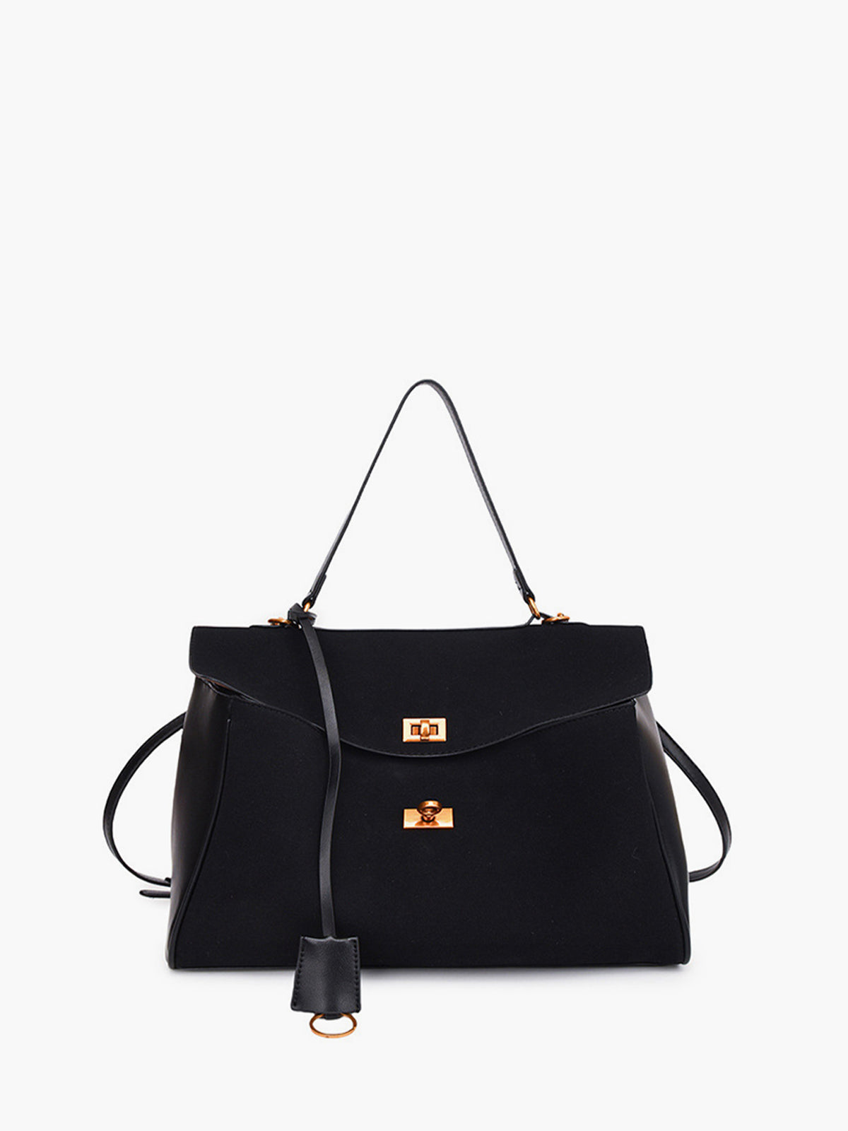 Classic Suede Shoulder Bag | Structured Flap Design