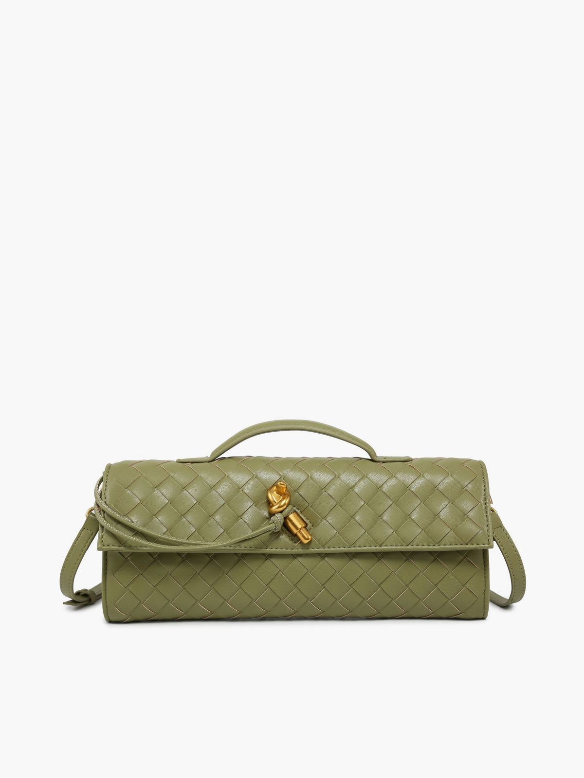 Woven Leather Clutch | Burgundy Interlaced Pattern