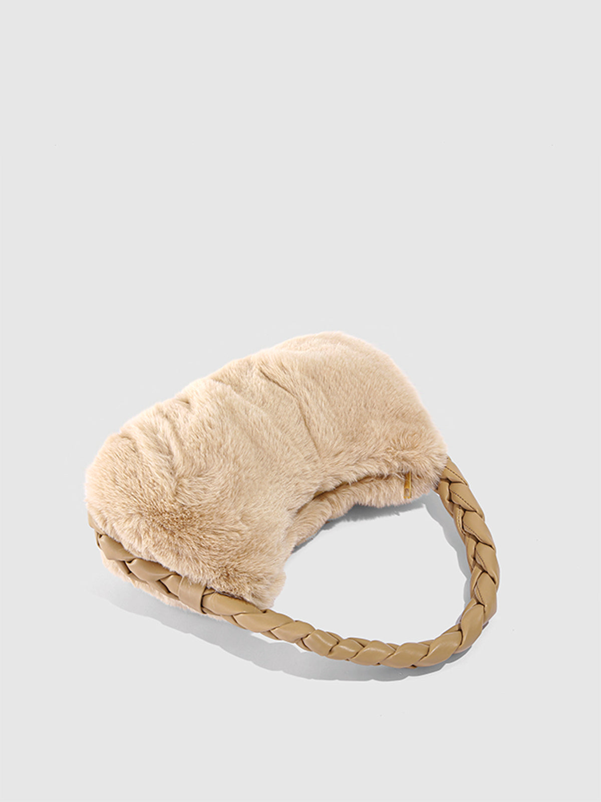 Faux Fur Hobo Bag | Braided Handle Plush Design