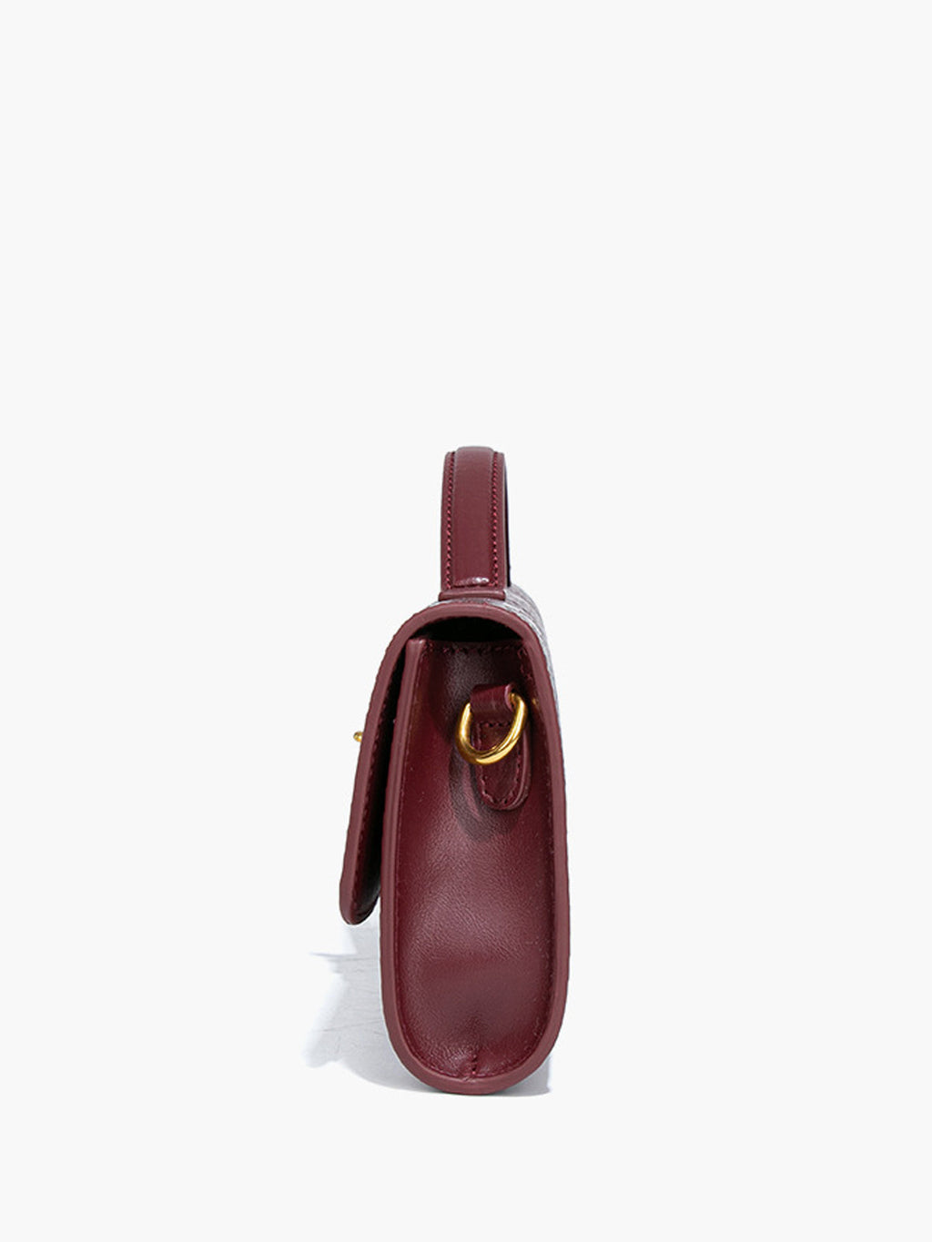 Croc Embossed Clutch Bag | Burgundy Top Handle Design