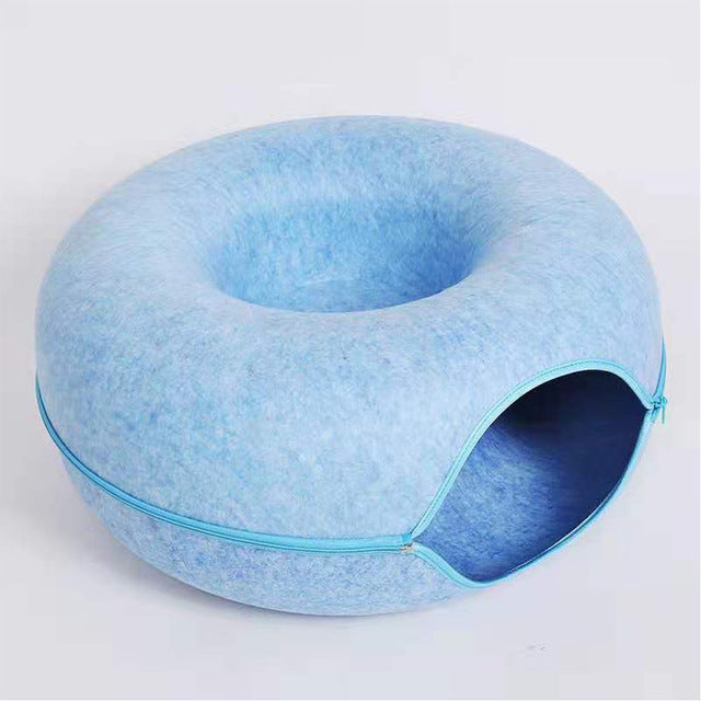 Round Pet Bed | Plush Donut Design With Anti-Slip Base