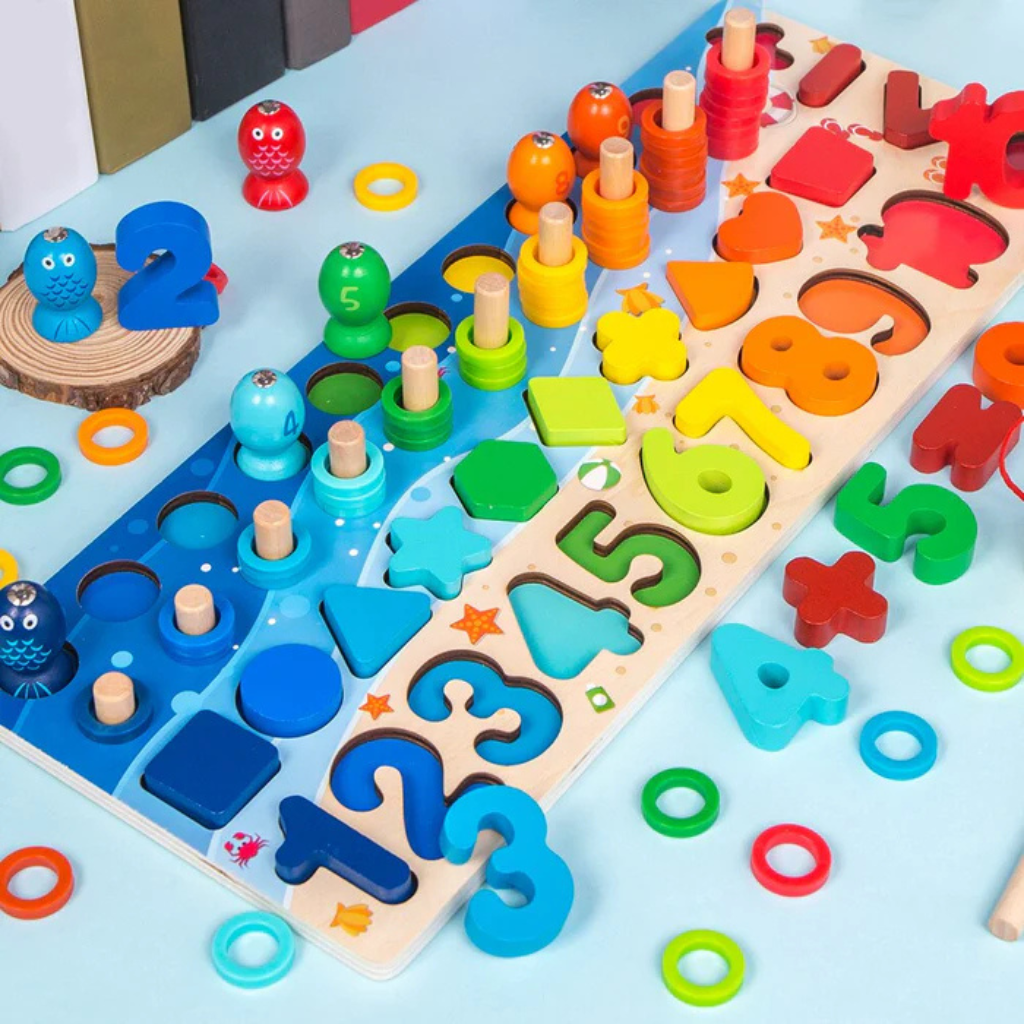 Montessori Learning Toy | Wooden Number Puzzle Board Set