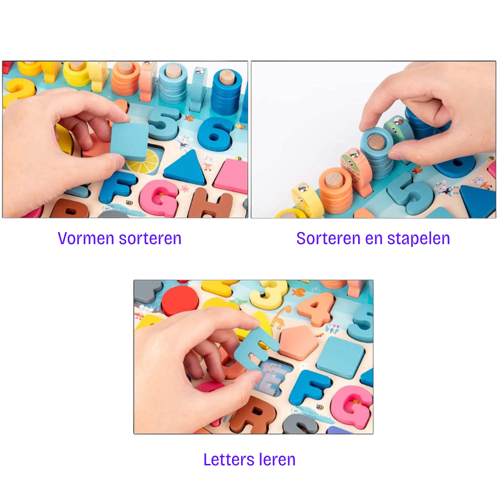 Montessori Learning Toy | Wooden Number Puzzle Board Set