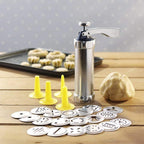 Stainless Steel Cookie Press | 20 Interchangeable Disc Set