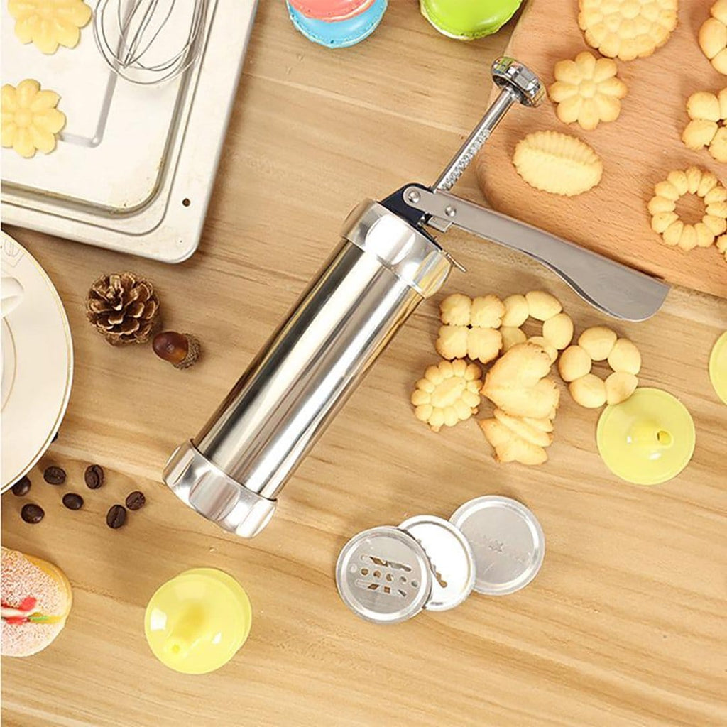 Stainless Steel Cookie Press | 20 Shape Discs Baking Tool