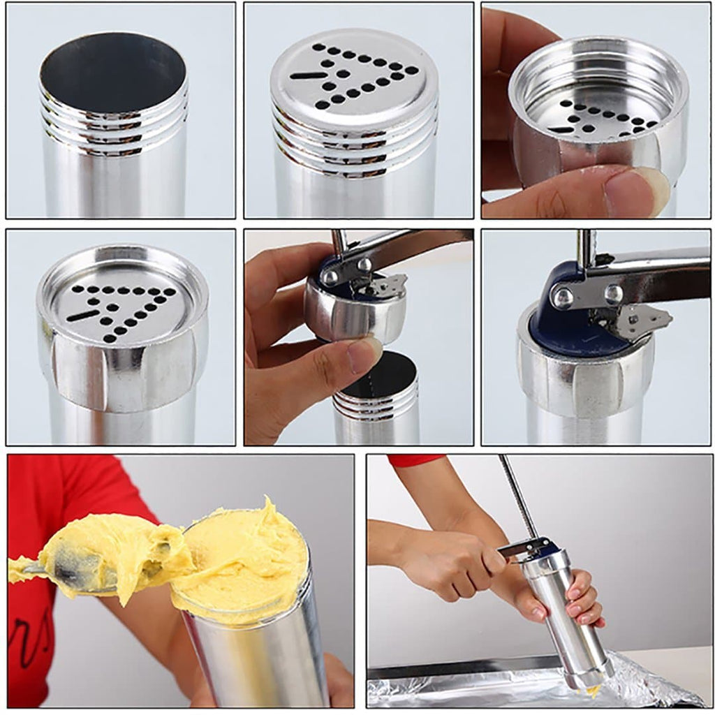Stainless Steel Cookie Press | 20 Interchangeable Disc Set