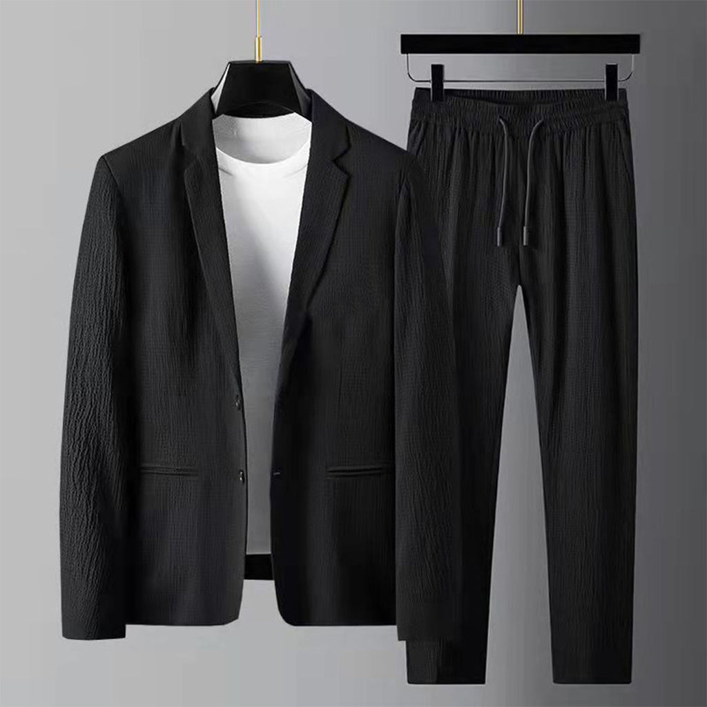 Modern Loungewear Set | Textured Polyester Blazer and Pants