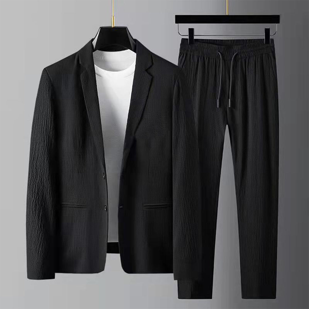 Modern Loungewear Set | Textured Polyester Blazer and Pants