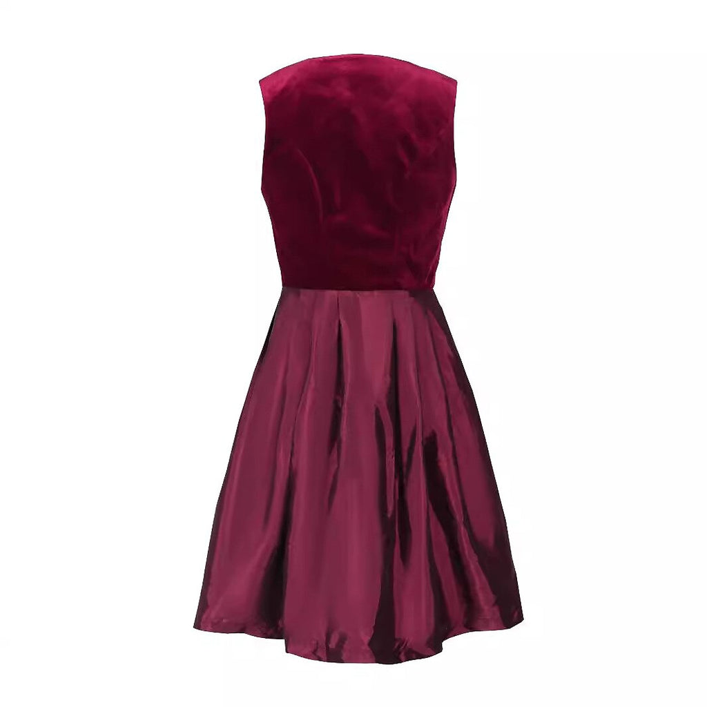 Traditional Dirndl Dress | Burgundy Velvet with Lace Detail