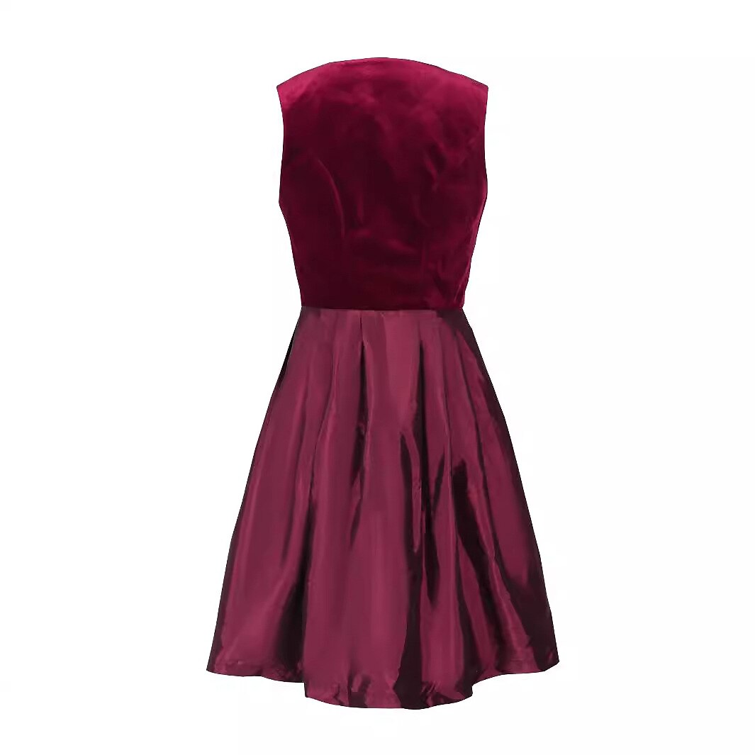 Traditional Dirndl Dress | Burgundy Velvet with Lace Detail