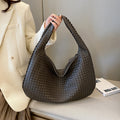 Woven Leather Hobo Bag | Interlaced Pattern Design