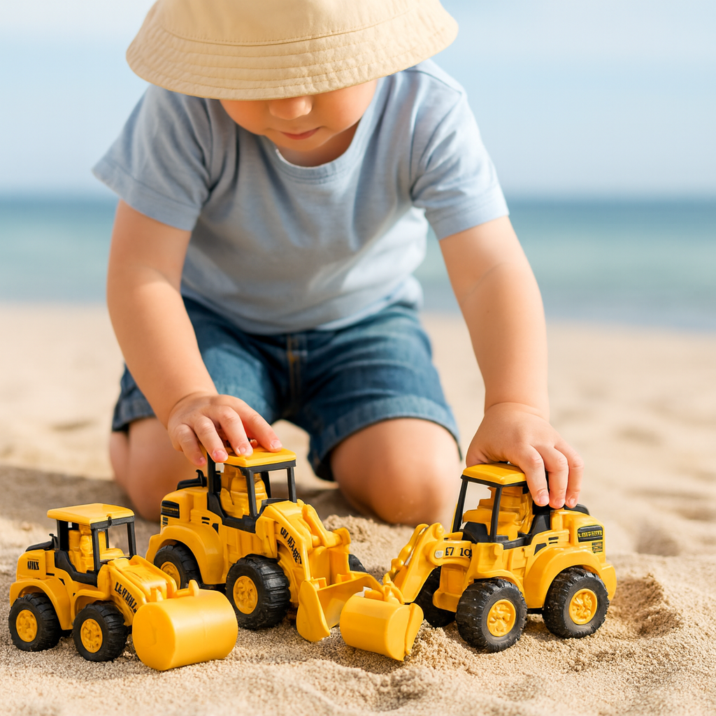 Construction Vehicle Toy Set | 3-Piece Educational Building Trucks for Toddlers
