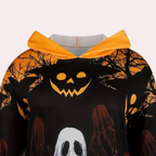Halloween Hoodie Dress | Ghost & Pumpkin Print Design