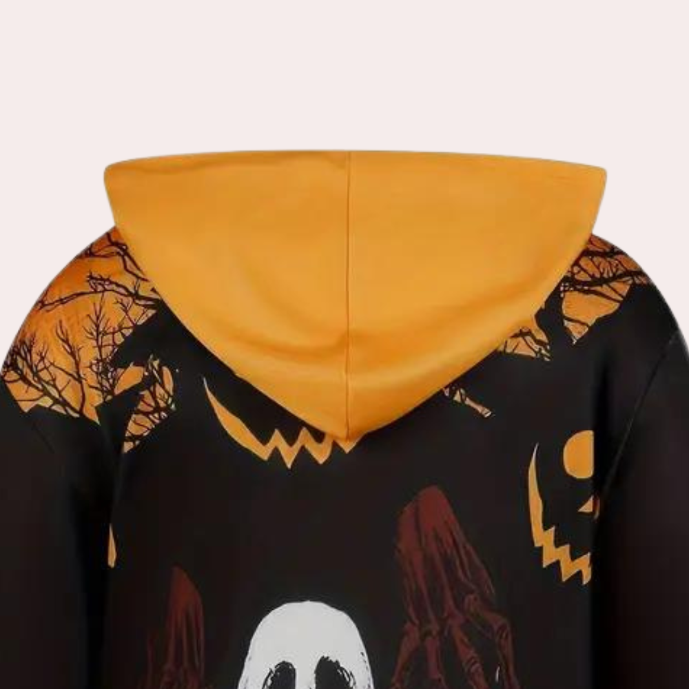 Halloween Hoodie Dress | Ghost & Pumpkin Print Design