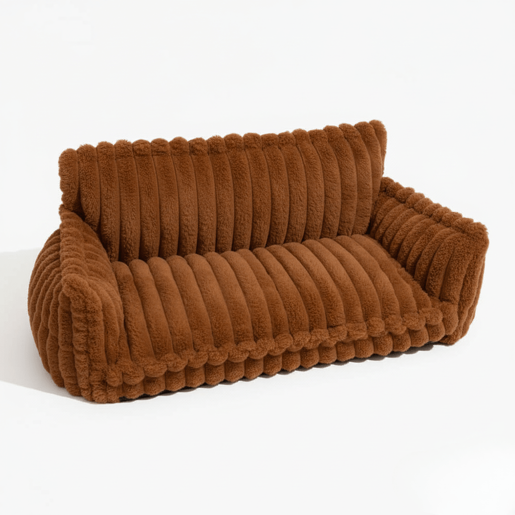 Orthopedic Dog Sofa Bed | Plush Memory Foam with Raised Headrest