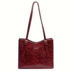 PU Leather Tote Bag | Black Shoulder Bag with Rabbit Pendant