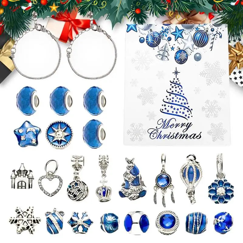 Christmas Jewelry Advent Calendar | 22 Charm Bracelet Making Set