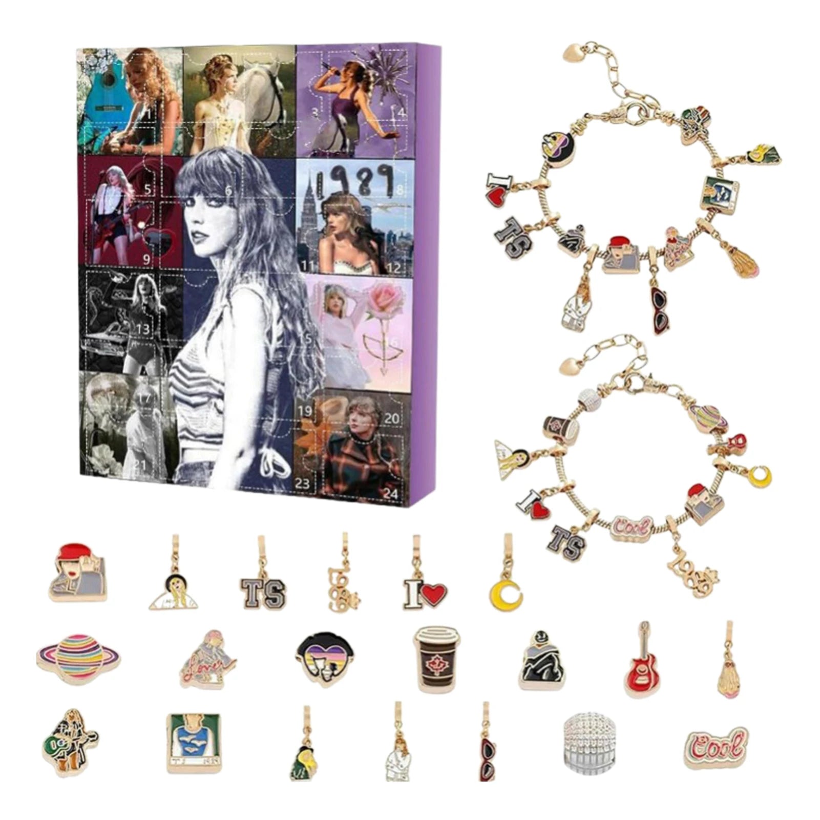 Christmas Jewelry Advent Calendar | 22 Charm Bracelet Making Set