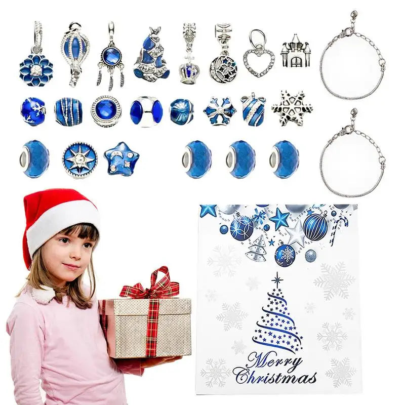Christmas Jewelry Advent Calendar | 22 Charm Bracelet Making Set