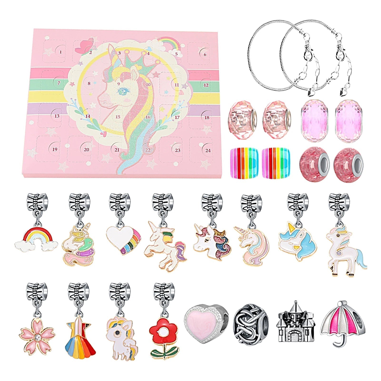 Christmas Jewelry Advent Calendar | 22 Charm Bracelet Making Set