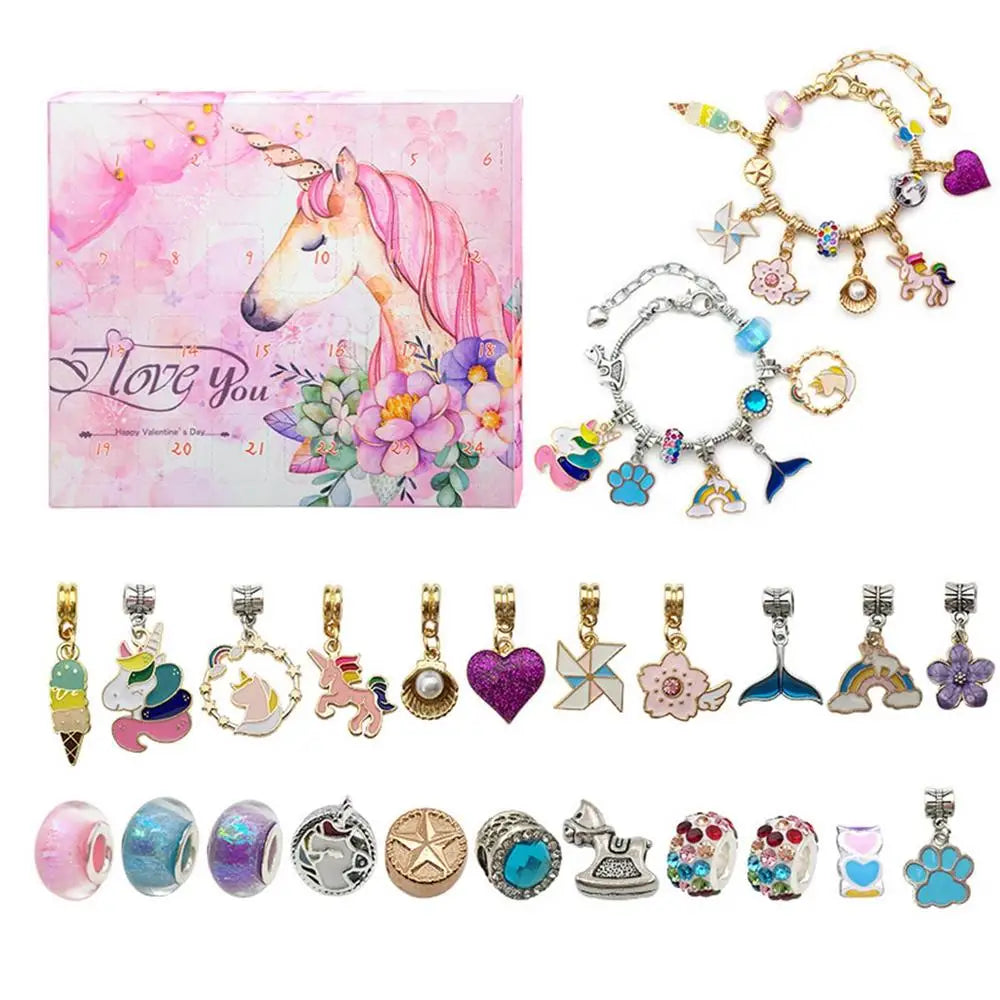 Christmas Jewelry Advent Calendar | 22 Charm Bracelet Making Set