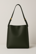 Vegan Leather Shoulder Bag | Forest Green Classic Design