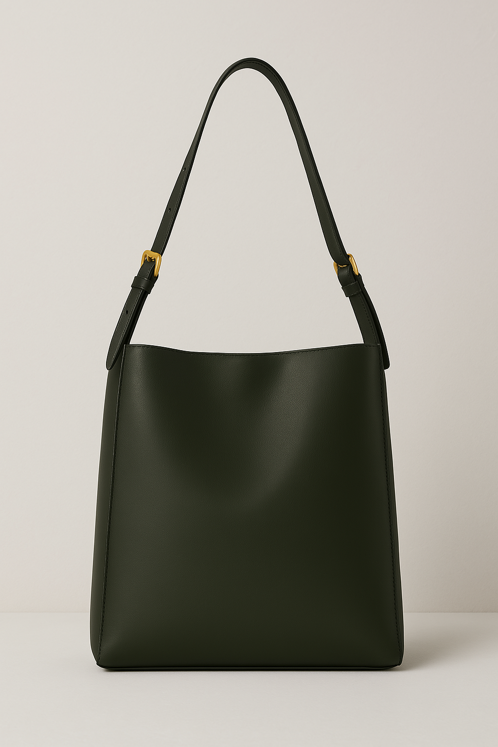 Vegan Leather Shoulder Bag | Forest Green Classic Design