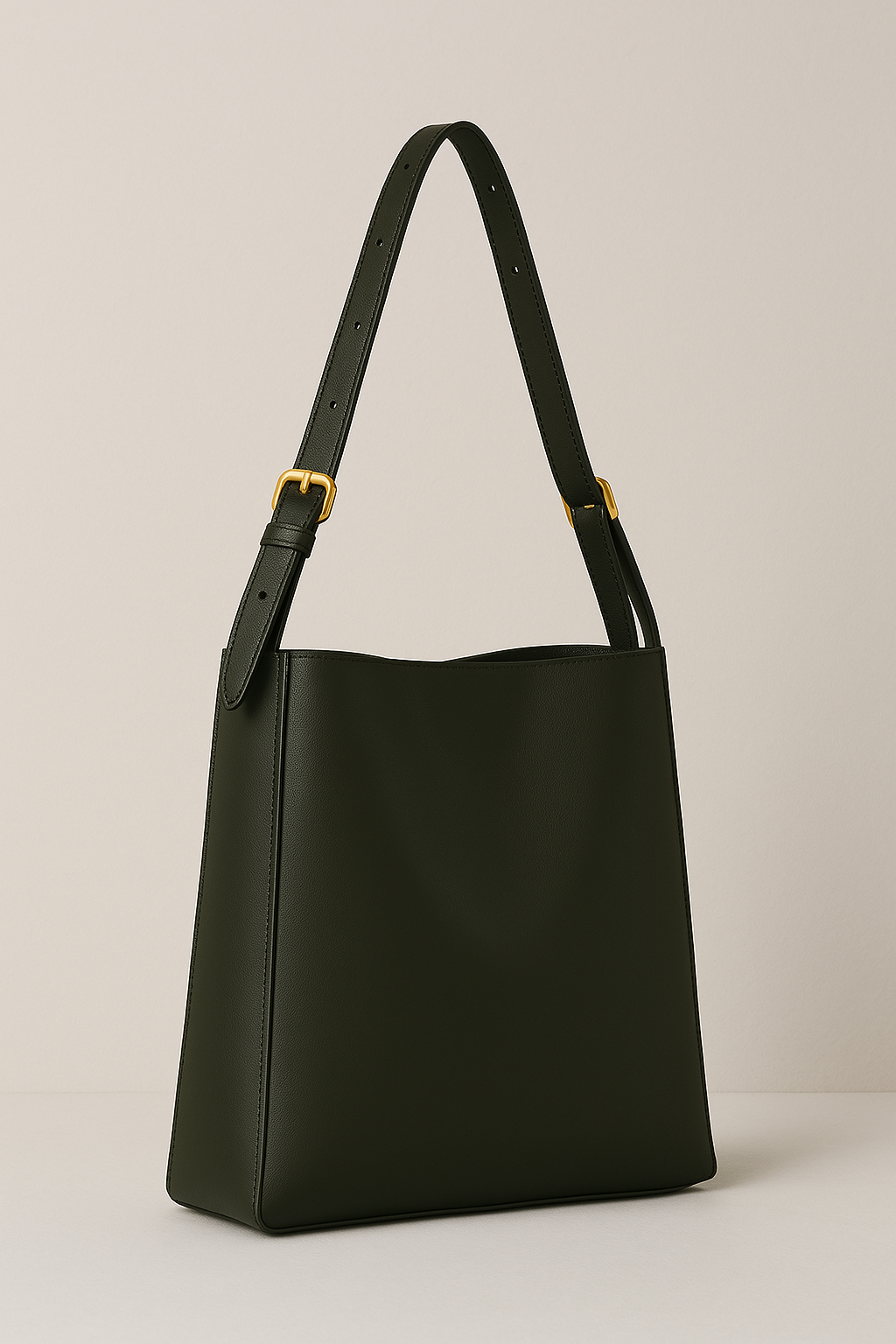 Vegan Leather Shoulder Bag | Forest Green Classic Design