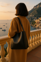 Vegan Leather Shoulder Bag | Forest Green Classic Design