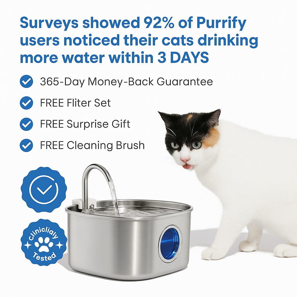 Pet Water Fountain | LED Indicator Stainless Steel Design