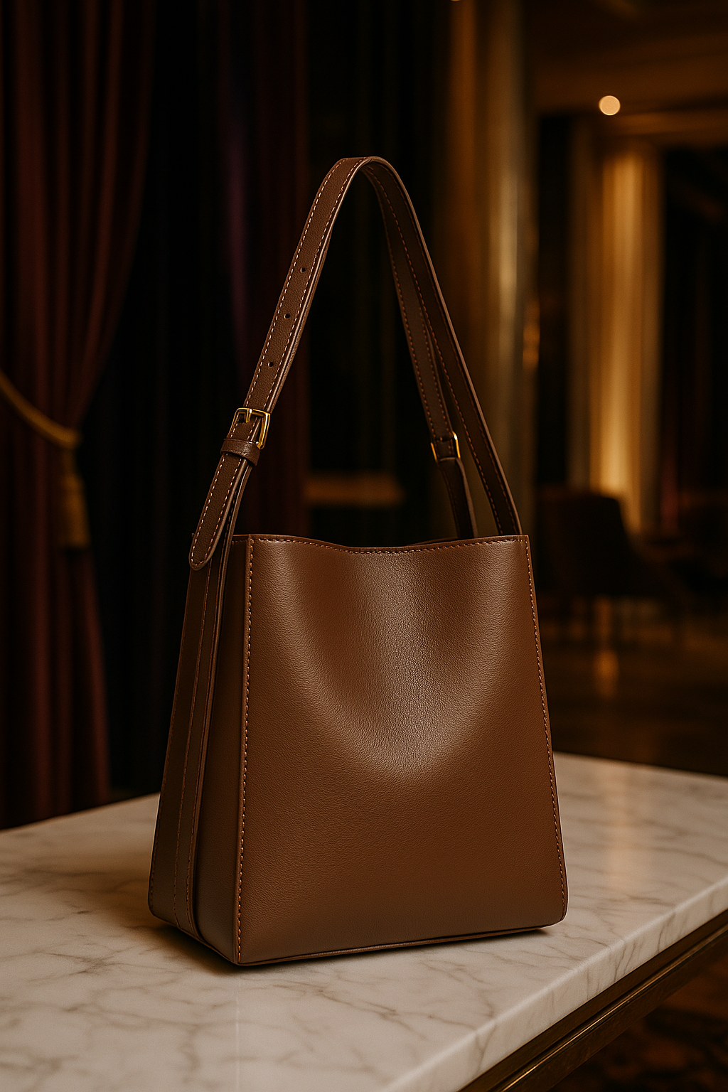 Vegan Leather Shoulder Bag | Forest Green Classic Design
