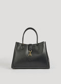 Classic Leather Tote Bag | Black Brushed Leather Gold Hardware