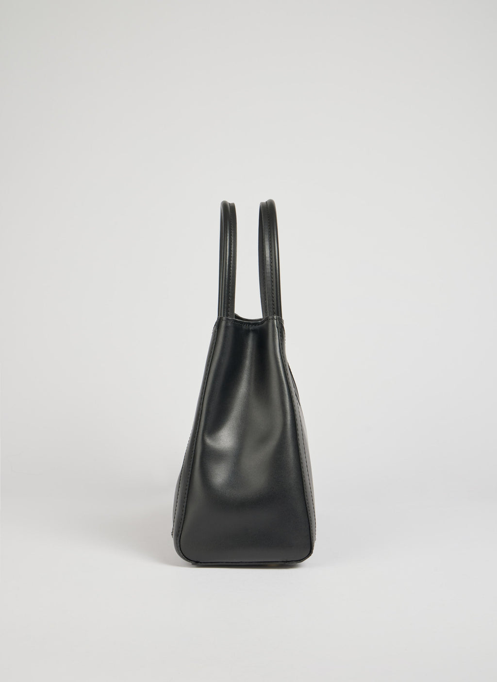 Classic Leather Tote Bag | Black Brushed Leather Gold Hardware