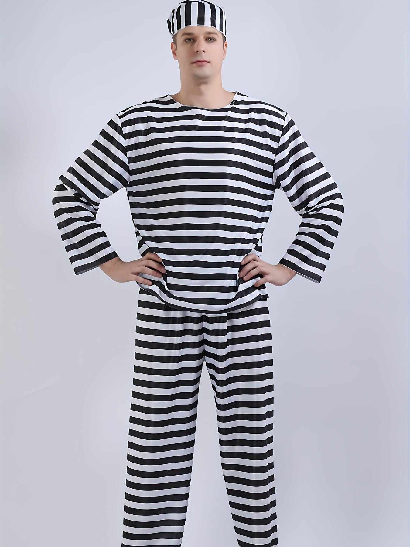 Classic Striped Costume Set | Black and White Long Sleeve Uniform