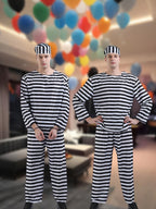 Classic Striped Costume Set | Black and White Long Sleeve Uniform