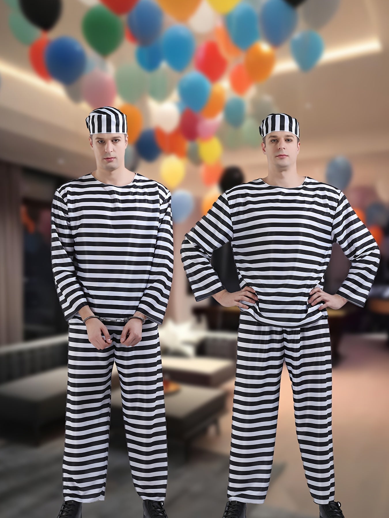 Classic Striped Costume Set | Black and White Long Sleeve Uniform