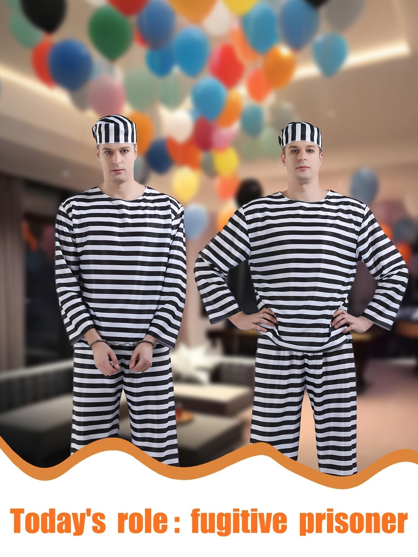 Classic Striped Costume Set | Black and White Long Sleeve Uniform
