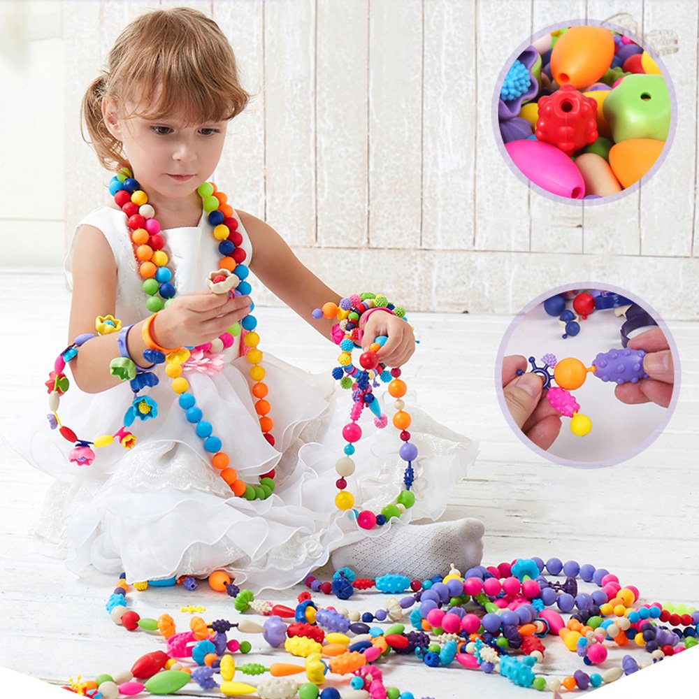 Kids Jewelry Making Kit | 500+ Colorful Pop Beads Set