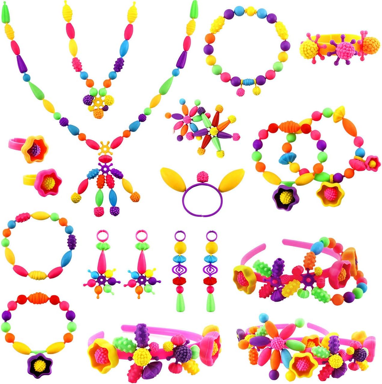 Kids Jewelry Making Kit | 500+ Colorful Pop Beads Set