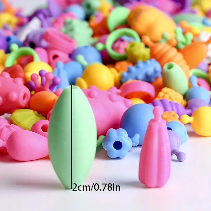 Kids Jewelry Making Kit | 500+ Colorful Pop Beads Set