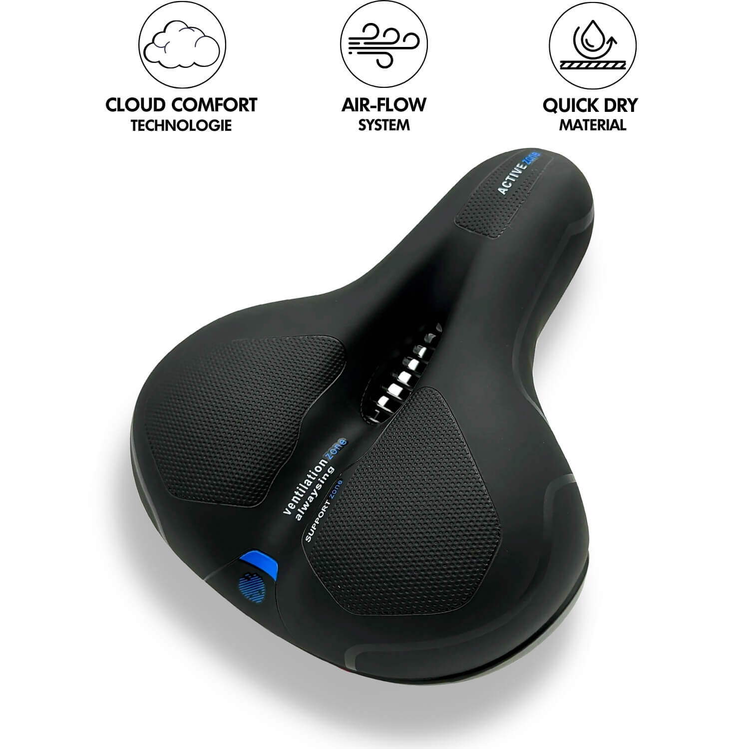 Gel Padded Bicycle Saddle | Shock Absorbing Memory Foam Comfort Seat