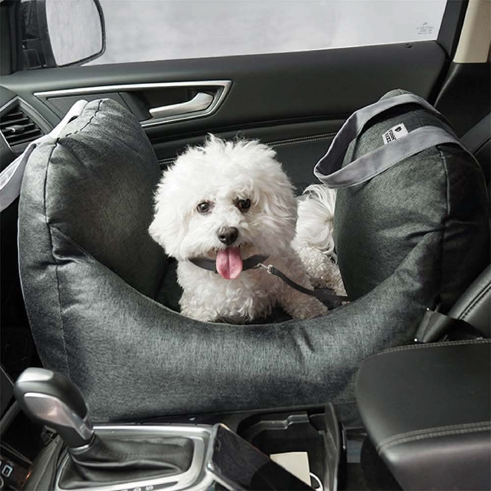 Dog Car Seat Bed | Adjustable Safety Straps and Washable Cover