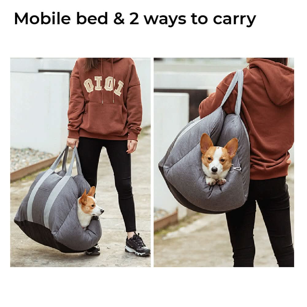 Dog Car Seat Bed | Adjustable Safety Straps and Washable Cover