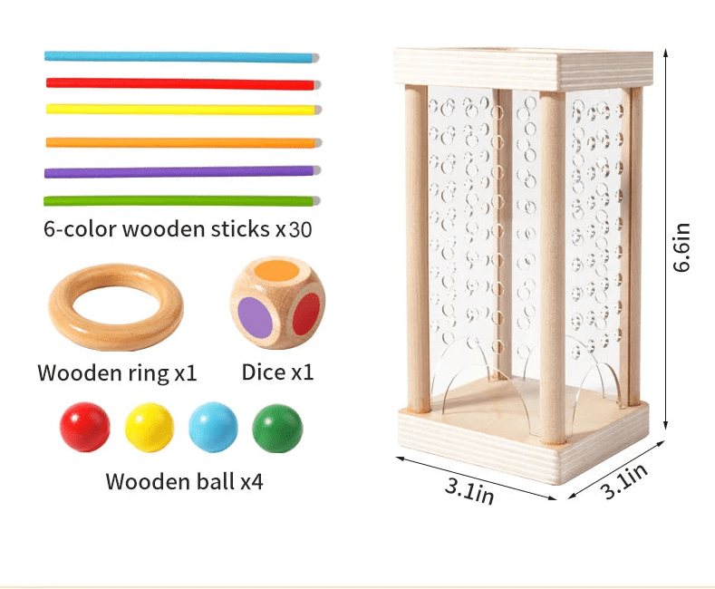 Montessori Counting Rods Set | Colorful Wooden Educational Sticks