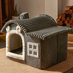 Indoor Cat Bed House | Plush Cave Design with Foam Padding