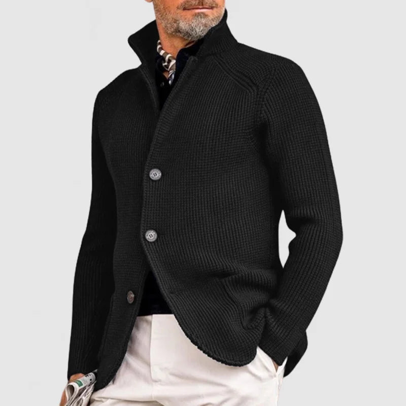 Ribbed Knit Cardigan | Olive Green Military Style