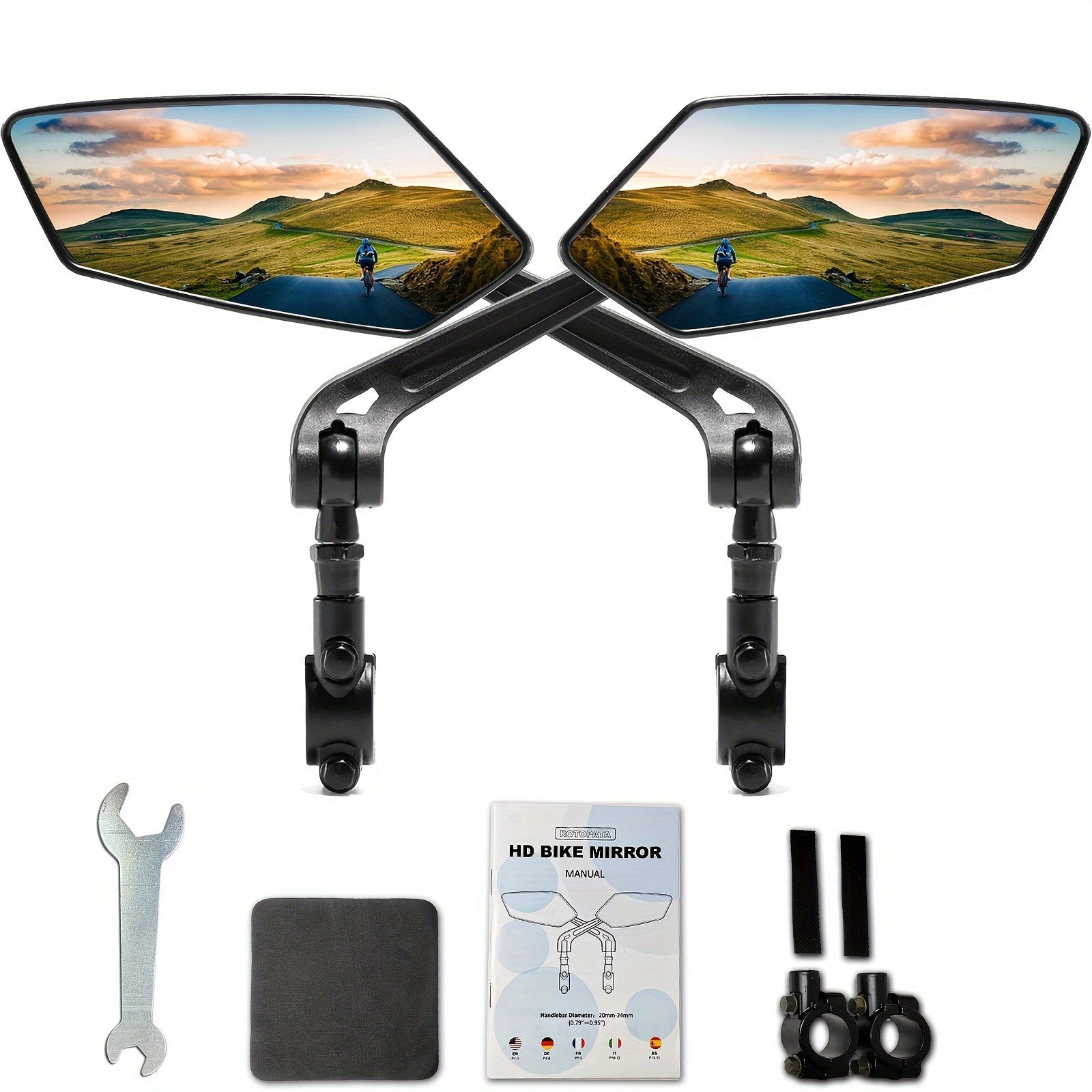 Bike Rearview Mirror | 360° Rotatable Wide-Angle Design