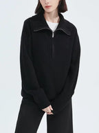 Half Zip Knit Sweater | Ribbed Cashmere Blend Pullover