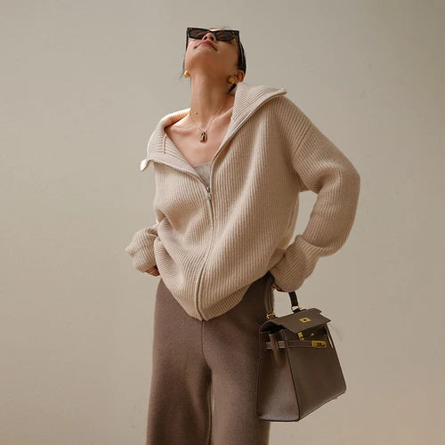 Half Zip Knit Sweater | Ribbed Cashmere Blend Pullover